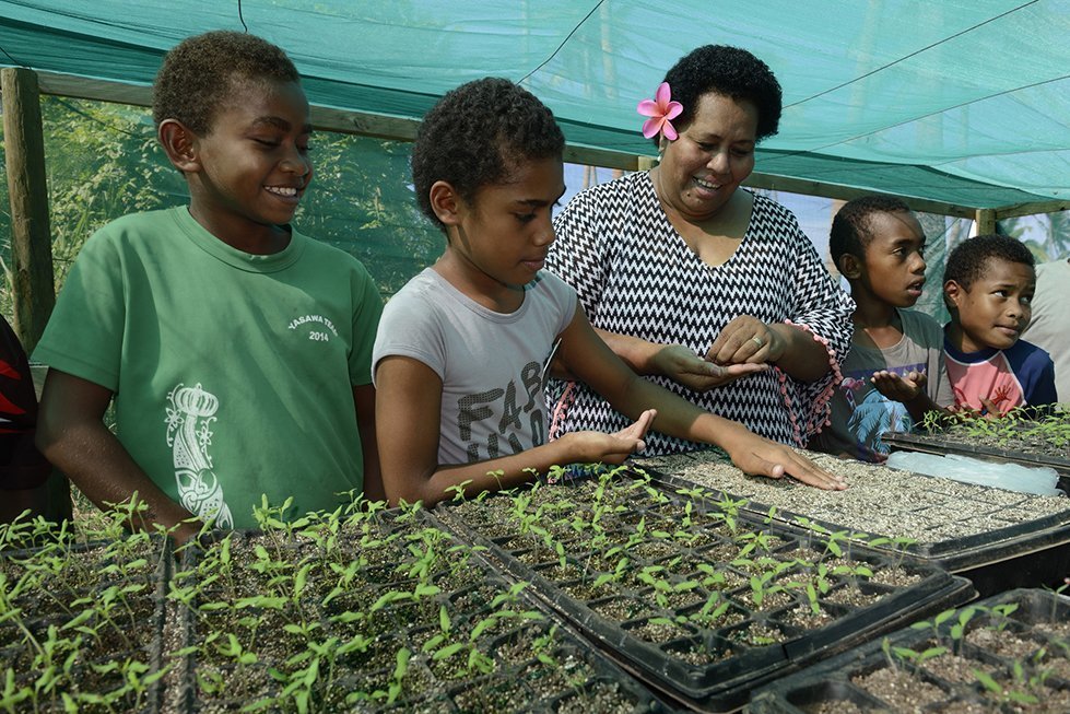 Elenoa Vakabunoya Nimacere leads a local partner organization of CARE on Yasawa Islands where she teaches women and school kids how to prepare for cyclones and droughts